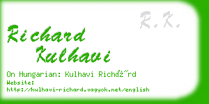 richard kulhavi business card